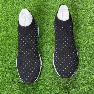 Jimmy Choo Norway Black Knit Crystal Embellished Sock Sneakers